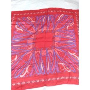 Red Print boho style print 30" square shape scarf